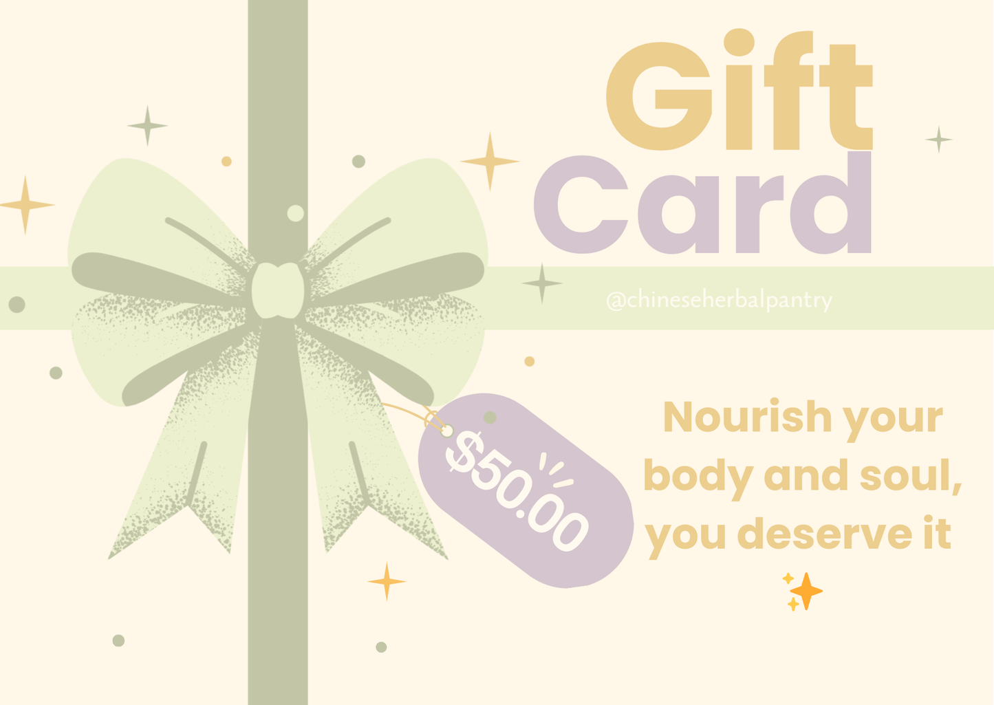 Chinese Herbal Pantry Gift Card: A Season of Wellness