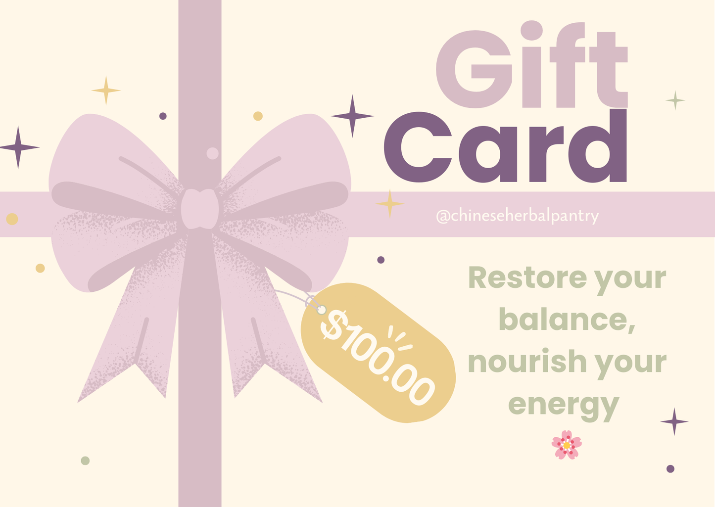 Chinese Herbal Pantry Gift Card: A Season of Wellness
