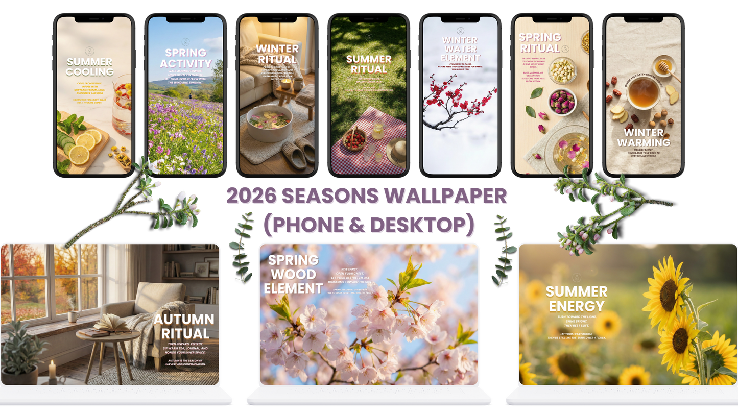 The 4 Seasons TCM Wellness Digital Wallpaper Collection (Phone & Desktop)